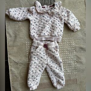 Catherine Malandrino Pink Quilted Baby Set- 12 Months